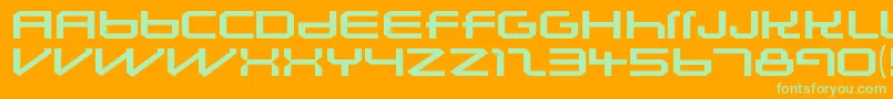 LunasolsequenceRegular-Schriftart – Grüne Schriften auf orangefarbenem Hintergrund