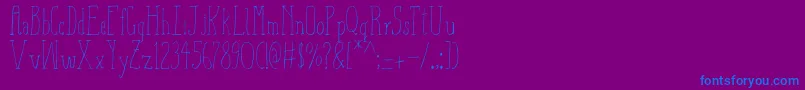AizaShineSerif-Schriftart – Blaue Schriften auf violettem Hintergrund