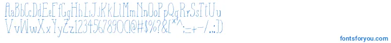 フォントAizaShineSerif – 白い背景に青い文字