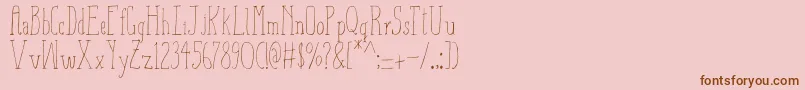Police AizaShineSerif – polices brunes sur fond rose