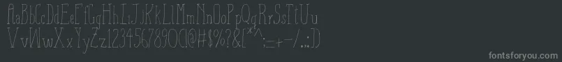 フォントAizaShineSerif – 黒い背景に灰色の文字