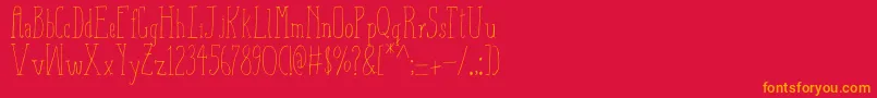 AizaShineSerif Font – Orange Fonts on Red Background