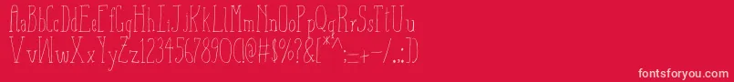AizaShineSerif Font – Pink Fonts on Red Background
