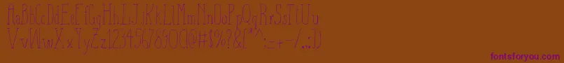 AizaShineSerif-Schriftart – Violette Schriften auf braunem Hintergrund