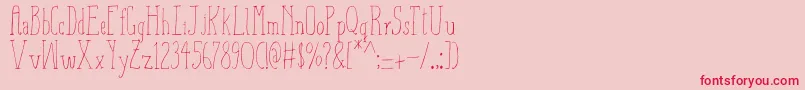 AizaShineSerif Font – Red Fonts on Pink Background