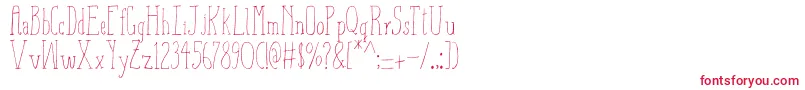 フォントAizaShineSerif – 白い背景に赤い文字