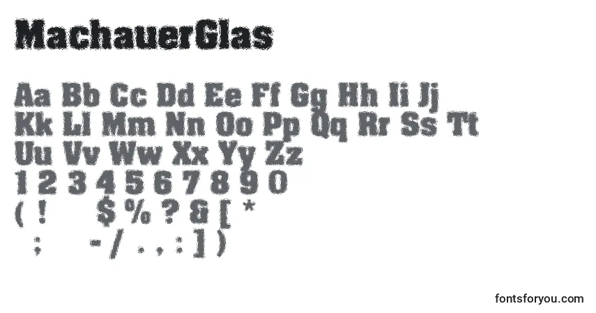 Schriftart MachauerGlas – Alphabet, Zahlen, spezielle Symbole