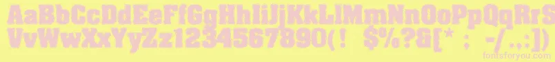 MachauerGlas Font – Pink Fonts on Yellow Background