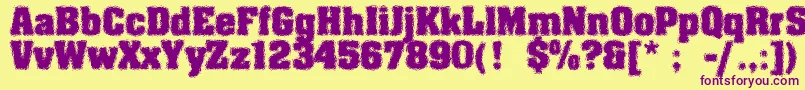 MachauerGlas Font – Purple Fonts on Yellow Background