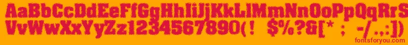 MachauerGlas Font – Red Fonts on Orange Background