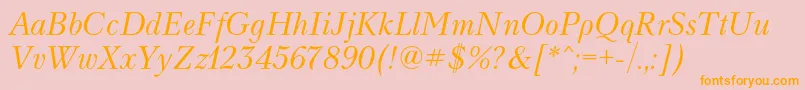 NevacItalic Font – Orange Fonts on Pink Background