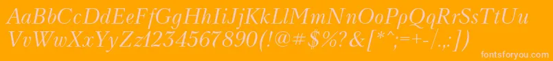 NevacItalic Font – Pink Fonts on Orange Background