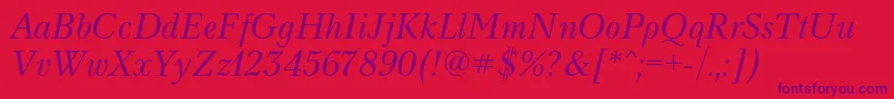 NevacItalic Font – Purple Fonts on Red Background