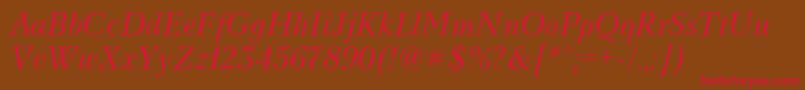 NevacItalic Font – Red Fonts on Brown Background