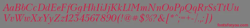 NevacItalic Font – Red Fonts on Gray Background