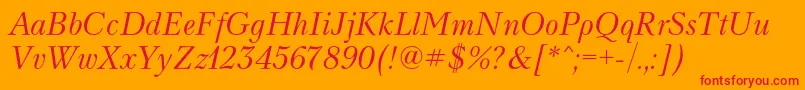 NevacItalic Font – Red Fonts on Orange Background