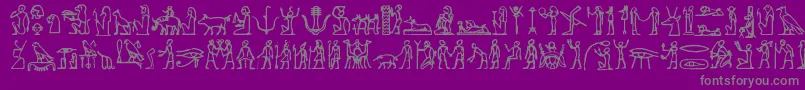 fuente Hieroglify – Fuentes Grises Sobre Fondo Morado