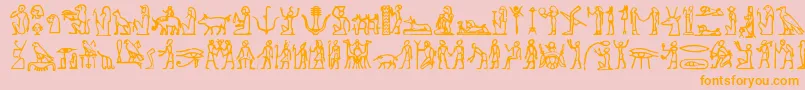 Hieroglify Font – Orange Fonts on Pink Background