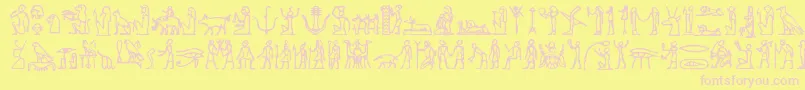 Hieroglify Font – Pink Fonts on Yellow Background