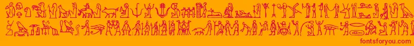 Hieroglify Font – Red Fonts on Orange Background
