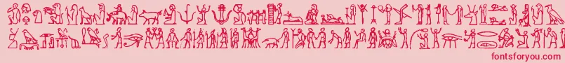 Hieroglify Font – Red Fonts on Pink Background
