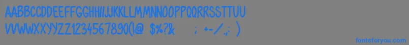 OhmariaBold-Schriftart – Blaue Schriften auf grauem Hintergrund