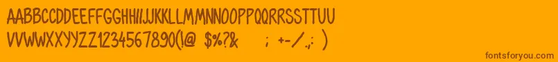 Weitere Informationen zur OhmariaBold-Schriftart OhmariaBold-Schriftart – Braune Schriften auf orangefarbenem Hintergrund