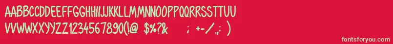 OhmariaBold Font – Green Fonts on Red Background
