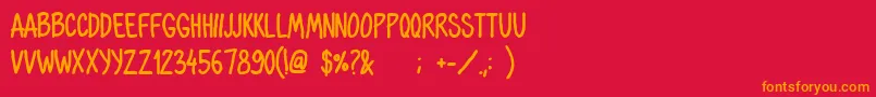 OhmariaBold Font – Orange Fonts on Red Background