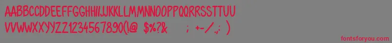 OhmariaBold Font – Red Fonts on Gray Background