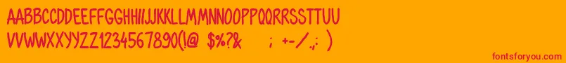 OhmariaBold Font – Red Fonts on Orange Background