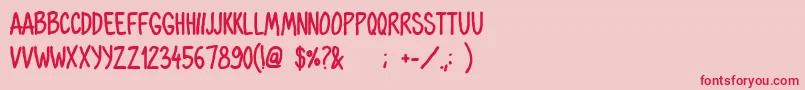 OhmariaBold Font – Red Fonts on Pink Background