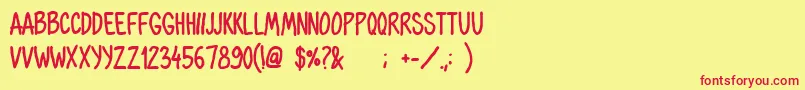 OhmariaBold Font – Red Fonts on Yellow Background