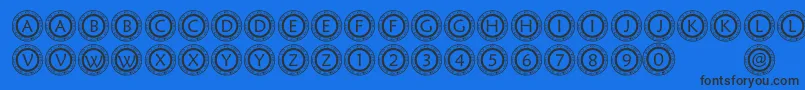 PfScircle1 Font – Black Fonts on Blue Background