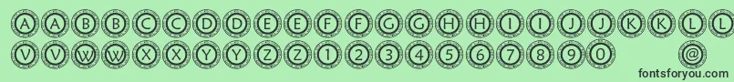 PfScircle1 Font – Black Fonts on Green Background