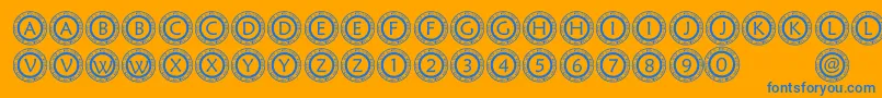 PfScircle1 Font – Blue Fonts on Orange Background