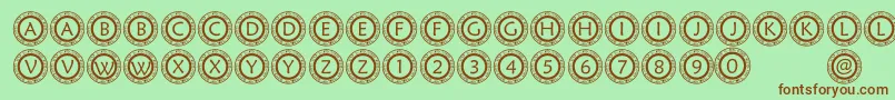 fuente PfScircle1 – Fuentes Marrones Sobre Fondo Verde