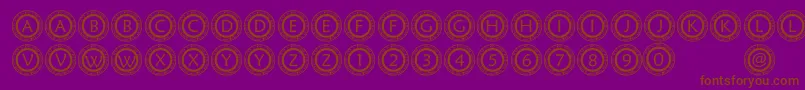 PfScircle1-Schriftart – Braune Schriften auf violettem Hintergrund