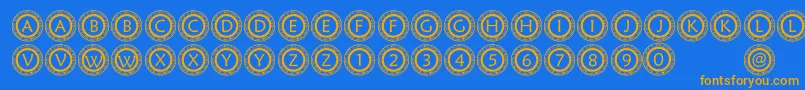 Fonte PfScircle1 – fontes laranjas em um fundo azul