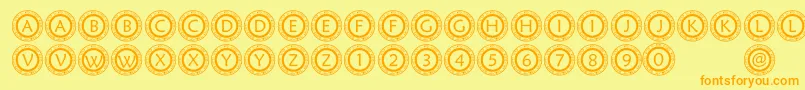 fuente PfScircle1 – Fuentes Naranjas Sobre Fondo Amarillo