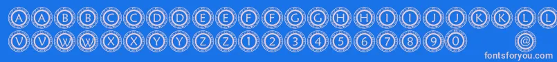 PfScircle1 Font – Pink Fonts on Blue Background