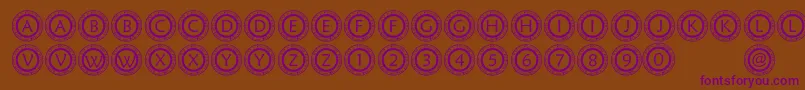 PfScircle1 Font – Purple Fonts on Brown Background