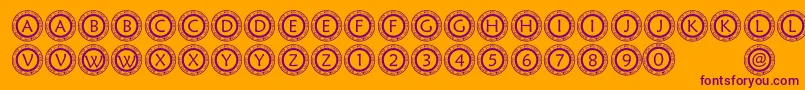 PfScircle1 Font – Purple Fonts on Orange Background