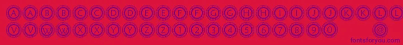 PfScircle1 Font – Purple Fonts on Red Background
