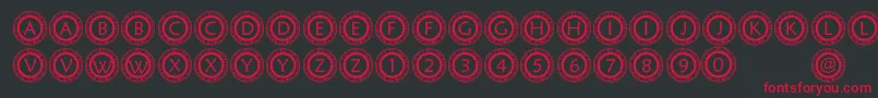 PfScircle1 Font – Red Fonts on Black Background