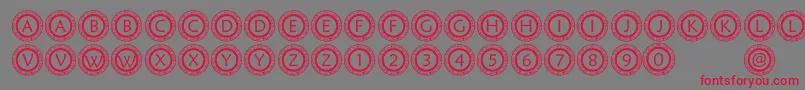 PfScircle1-Schriftart – Rote Schriften auf grauem Hintergrund