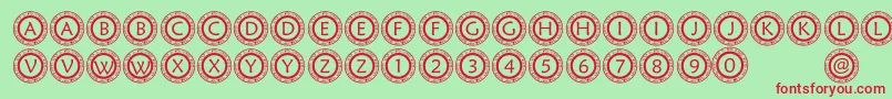 PfScircle1 Font – Red Fonts on Green Background