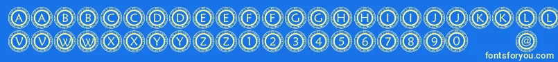 PfScircle1 Font – Yellow Fonts on Blue Background