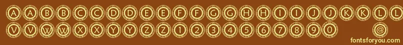 PfScircle1 Font – Yellow Fonts on Brown Background