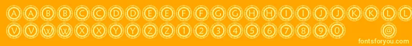 PfScircle1 Font – Yellow Fonts on Orange Background